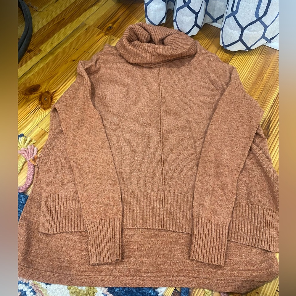 Orange Sweater With Turtleneck